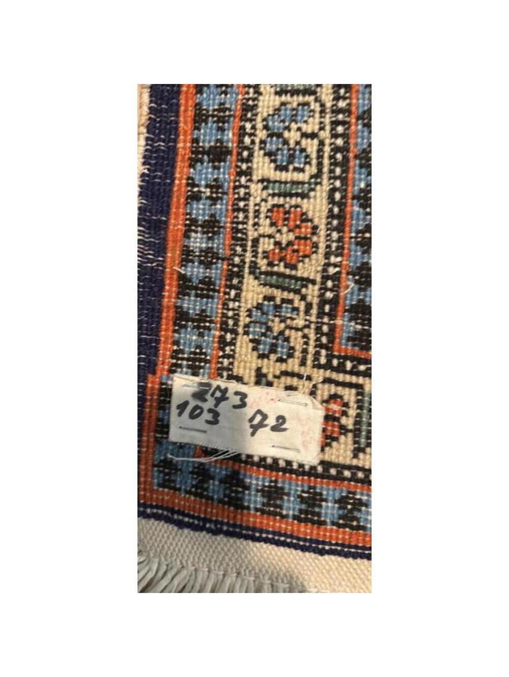 Small Persian Style Accent Rug 2x3 Blue Geometric Medallion Area Rug - Picture 3 of 4